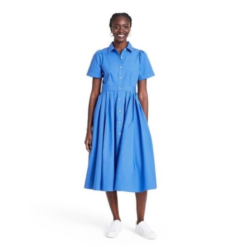 NWOT Alexis x Target Blue short sleeve Shirtdress